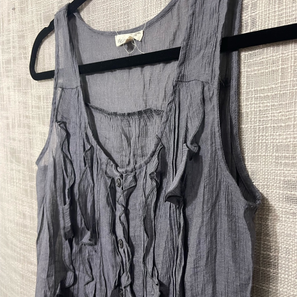 Ruffle front tank, bohemian style tank - Picture 4 of 10